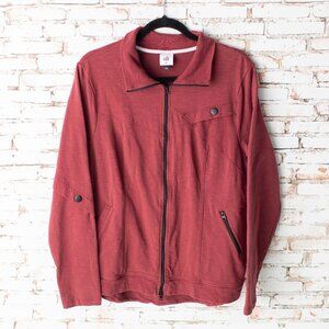 Cabi Activewear Training Jacket Women's XL Burgundy Long Sleeve Full Zip